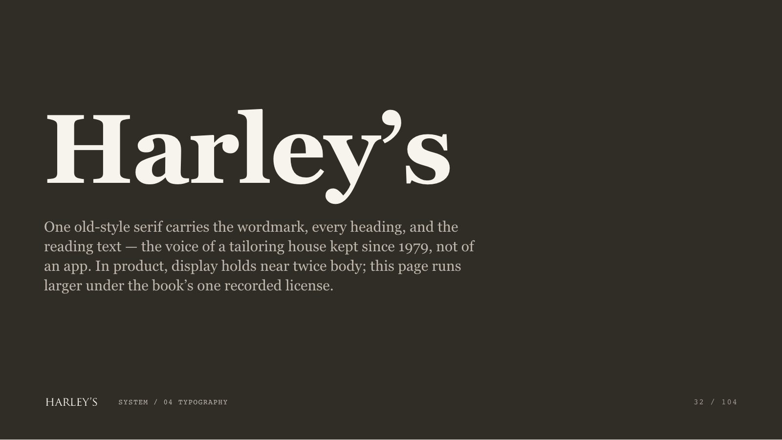 Harley’s brand book slide 33 of 106: Harley’s