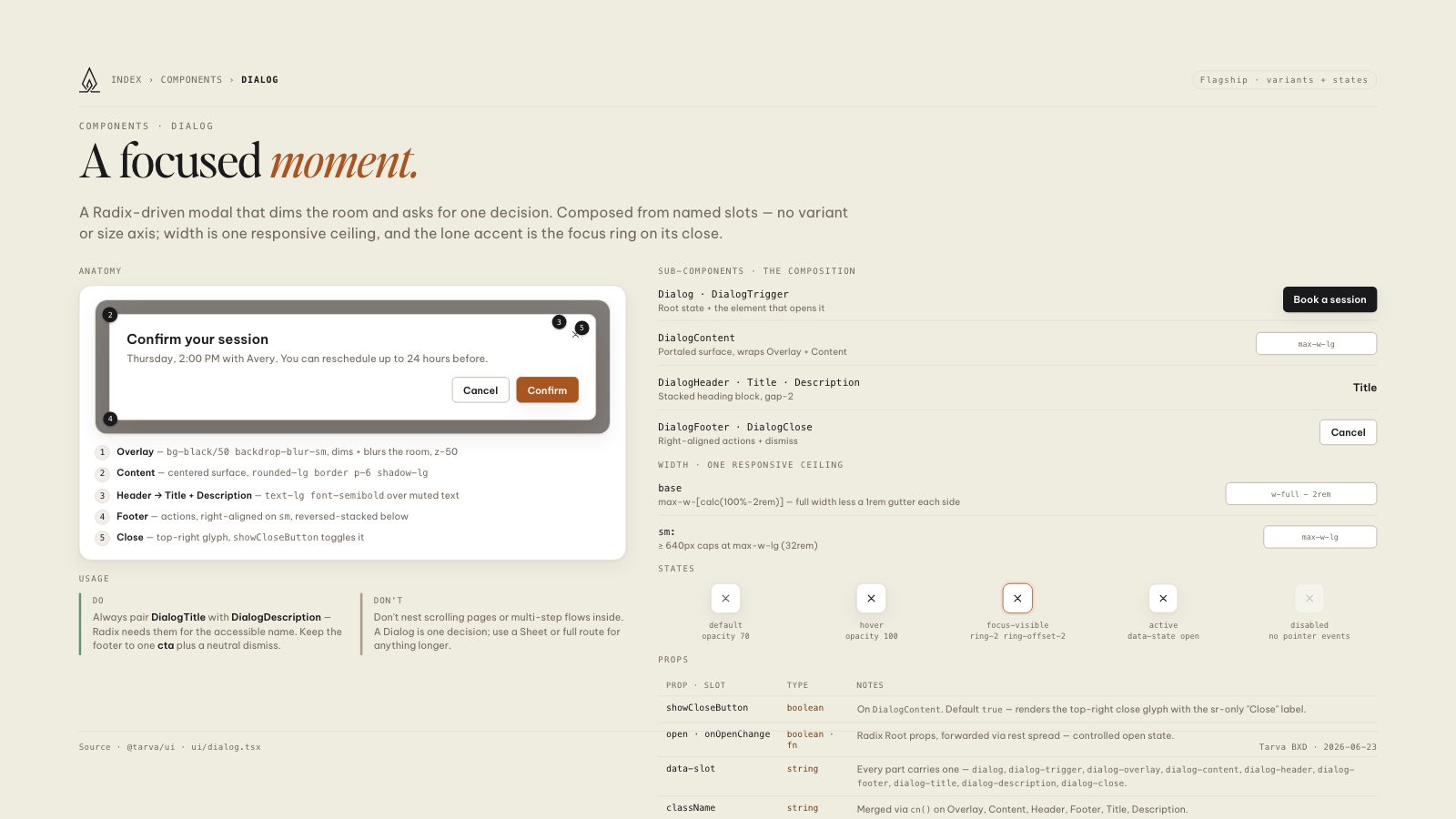 Lumos brand book slide: Dialog