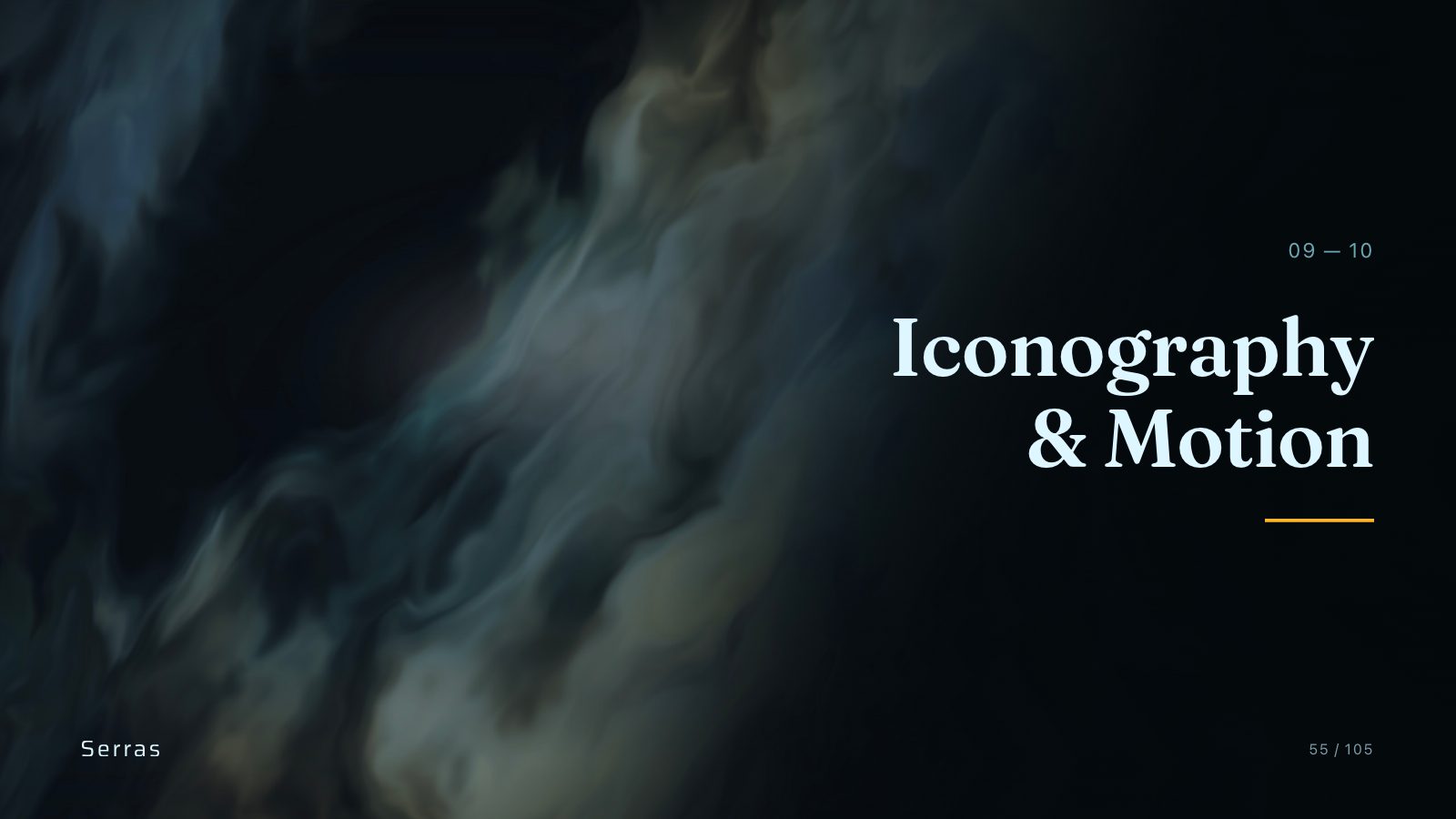 Serras brand book slide 56 of 107: Iconography & Motion