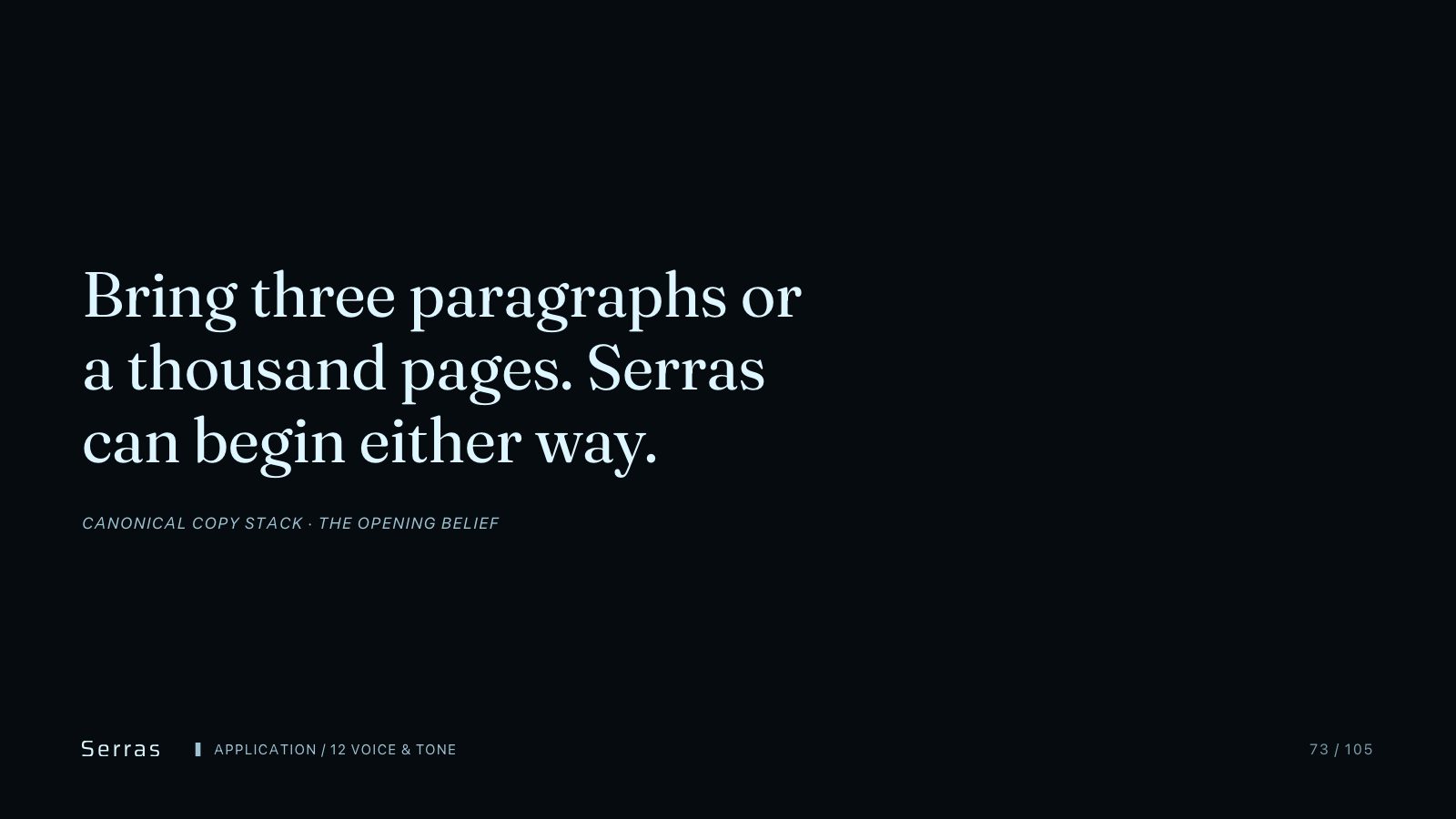Serras brand book slide 74 of 107