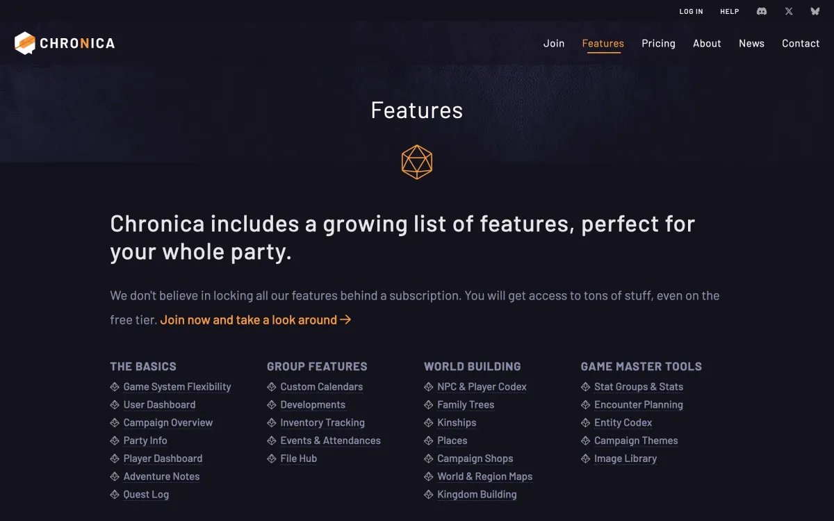 Chronica: features
