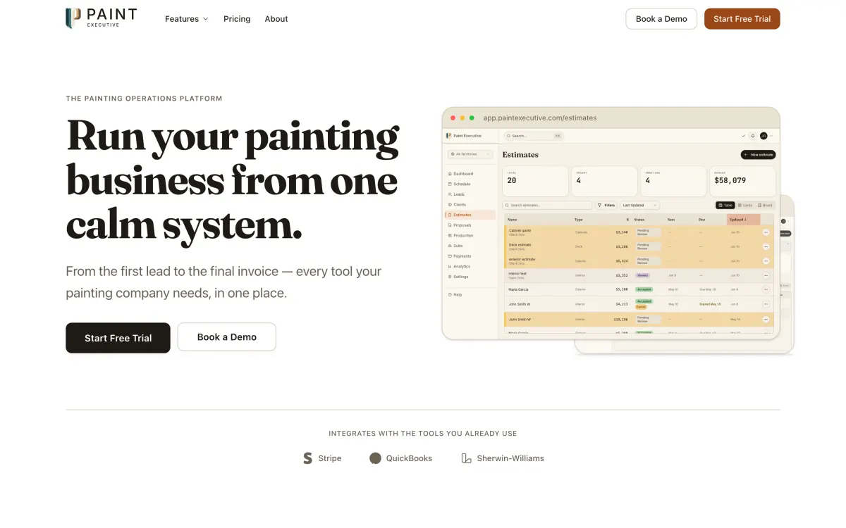 paintexecutive.com, the public face of the product.